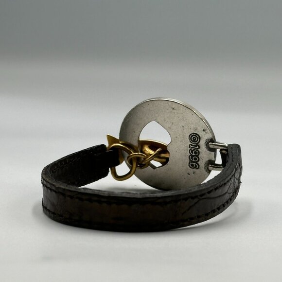 Vintage Brighton Moon Shooting Star Bracelet Brown Leather Band Toggle Clasp - Picture 5 of 10